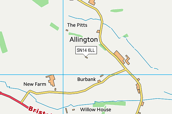 SN14 6LL map - OS VectorMap District (Ordnance Survey) SN14 6LL map - OS VectorMap District (Ordnance Survey)
