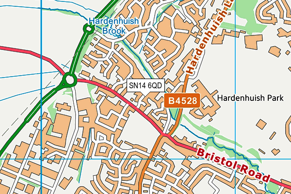 SN14 6QD map - OS VectorMap District (Ordnance Survey) SN14 6QD map - OS VectorMap District (Ordnance Survey)