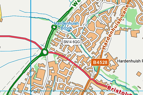 SN14 6QG map - OS VectorMap District (Ordnance Survey) SN14 6QG map - OS VectorMap District (Ordnance Survey)
