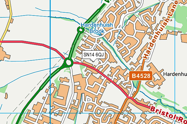 SN14 6QJ map - OS VectorMap District (Ordnance Survey) SN14 6QJ map - OS VectorMap District (Ordnance Survey)