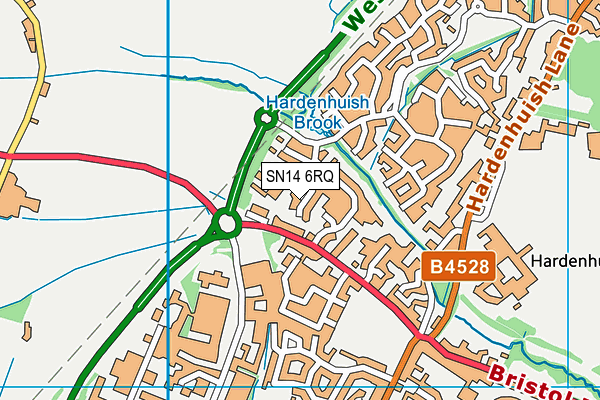 SN14 6RQ map - OS VectorMap District (Ordnance Survey)