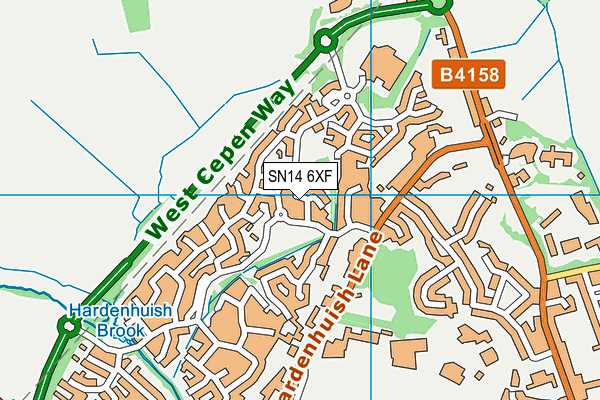 SN14 6XF map - OS VectorMap District (Ordnance Survey) SN14 6XF map - OS VectorMap District (Ordnance Survey)