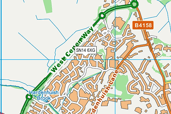 SN14 6XG map - OS VectorMap District (Ordnance Survey) SN14 6XG map - OS VectorMap District (Ordnance Survey)