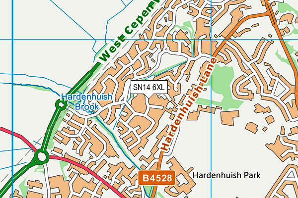 SN14 6XL map - OS VectorMap District (Ordnance Survey) SN14 6XL map - OS VectorMap District (Ordnance Survey)