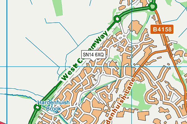 SN14 6XQ map - OS VectorMap District (Ordnance Survey) SN14 6XQ map - OS VectorMap District (Ordnance Survey)