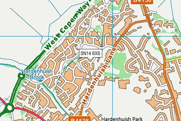SN14 6XS map - OS VectorMap District (Ordnance Survey) SN14 6XS map - OS VectorMap District (Ordnance Survey)