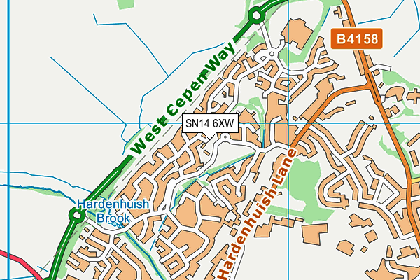 SN14 6XW map - OS VectorMap District (Ordnance Survey) SN14 6XW map - OS VectorMap District (Ordnance Survey)