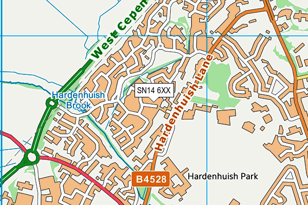 SN14 6XX map - OS VectorMap District (Ordnance Survey)