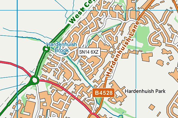 SN14 6XZ map - OS VectorMap District (Ordnance Survey) SN14 6XZ map - OS VectorMap District (Ordnance Survey)