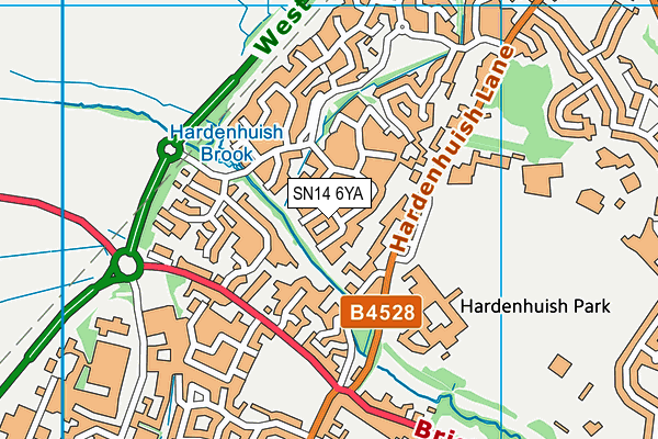 SN14 6YA map - OS VectorMap District (Ordnance Survey) SN14 6YA map - OS VectorMap District (Ordnance Survey)