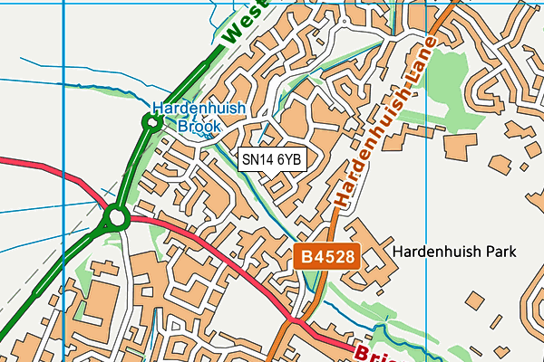 SN14 6YB map - OS VectorMap District (Ordnance Survey) SN14 6YB map - OS VectorMap District (Ordnance Survey)