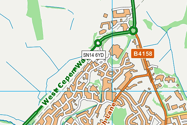 SN14 6YD map - OS VectorMap District (Ordnance Survey) SN14 6YD map - OS VectorMap District (Ordnance Survey)