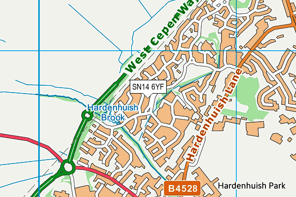 SN14 6YF map - OS VectorMap District (Ordnance Survey) SN14 6YF map - OS VectorMap District (Ordnance Survey)