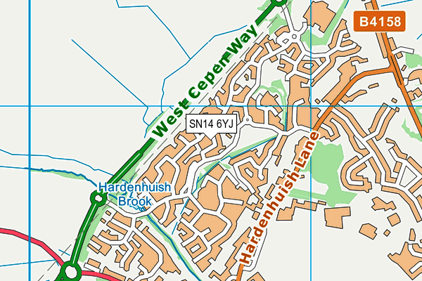 SN14 6YJ map - OS VectorMap District (Ordnance Survey) SN14 6YJ map - OS VectorMap District (Ordnance Survey)