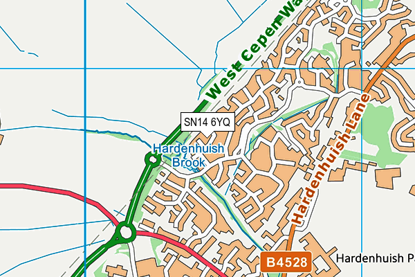SN14 6YQ map - OS VectorMap District (Ordnance Survey) SN14 6YQ map - OS VectorMap District (Ordnance Survey)