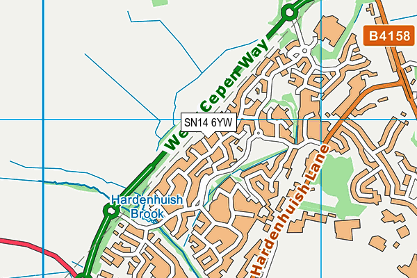 SN14 6YW map - OS VectorMap District (Ordnance Survey) SN14 6YW map - OS VectorMap District (Ordnance Survey)