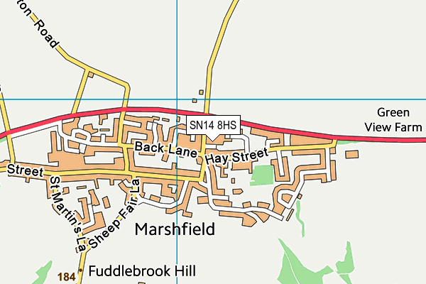 SN14 8HS map - OS VectorMap District (Ordnance Survey) SN14 8HS map - OS VectorMap District (Ordnance Survey)