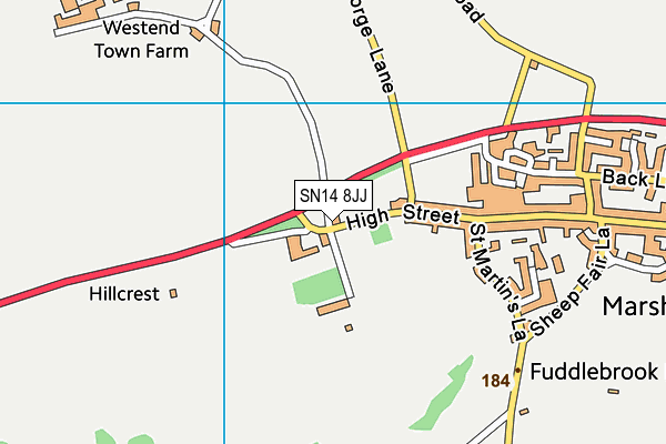 SN14 8JJ map - OS VectorMap District (Ordnance Survey) SN14 8JJ map - OS VectorMap District (Ordnance Survey)