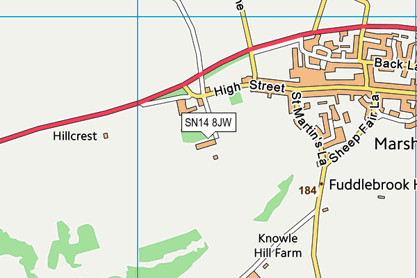 SN14 8JW map - OS VectorMap District (Ordnance Survey)