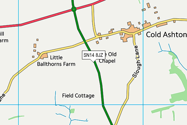 SN14 8JZ map - OS VectorMap District (Ordnance Survey)