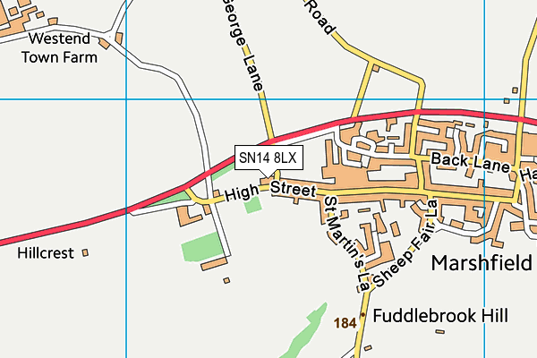 SN14 8LX map - OS VectorMap District (Ordnance Survey) SN14 8LX map - OS VectorMap District (Ordnance Survey)