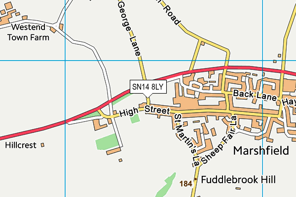 SN14 8LY map - OS VectorMap District (Ordnance Survey) SN14 8LY map - OS VectorMap District (Ordnance Survey)