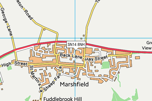 SN14 8NH map - OS VectorMap District (Ordnance Survey) SN14 8NH map - OS VectorMap District (Ordnance Survey)