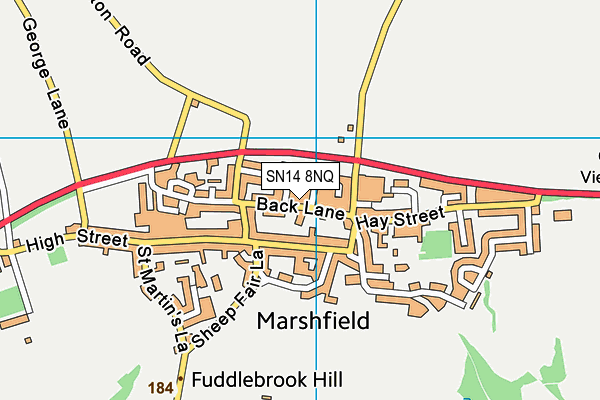 SN14 8NQ map - OS VectorMap District (Ordnance Survey)