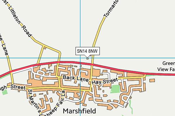 SN14 8NW map - OS VectorMap District (Ordnance Survey)