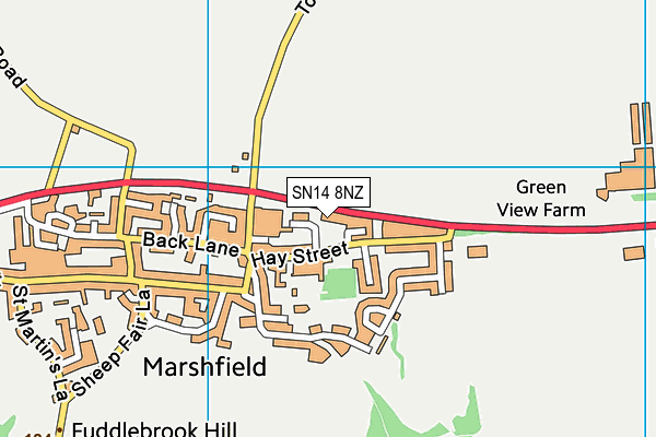 SN14 8NZ map - OS VectorMap District (Ordnance Survey) SN14 8NZ map - OS VectorMap District (Ordnance Survey)