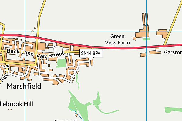 SN14 8PA map - OS VectorMap District (Ordnance Survey)