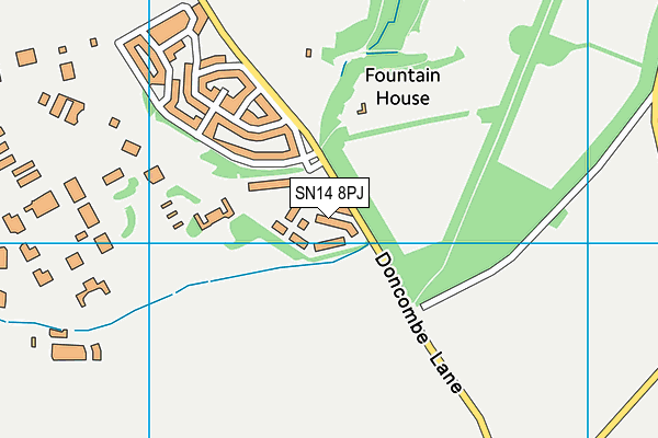 SN14 8PJ map - OS VectorMap District (Ordnance Survey) SN14 8PJ map - OS VectorMap District (Ordnance Survey)