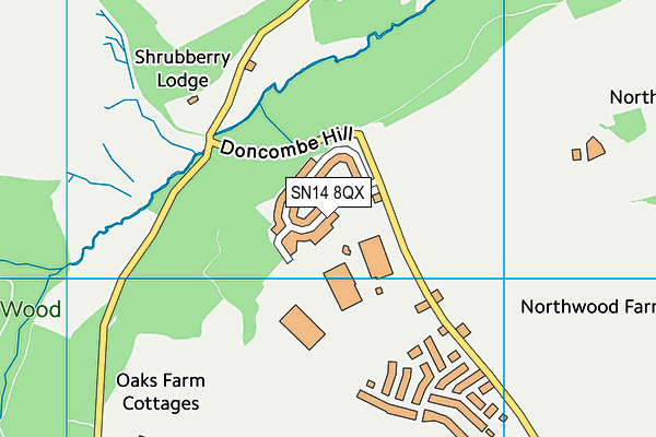 SN14 8QX map - OS VectorMap District (Ordnance Survey) SN14 8QX map - OS VectorMap District (Ordnance Survey)
