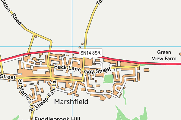 SN14 8SR map - OS VectorMap District (Ordnance Survey) SN14 8SR map - OS VectorMap District (Ordnance Survey)