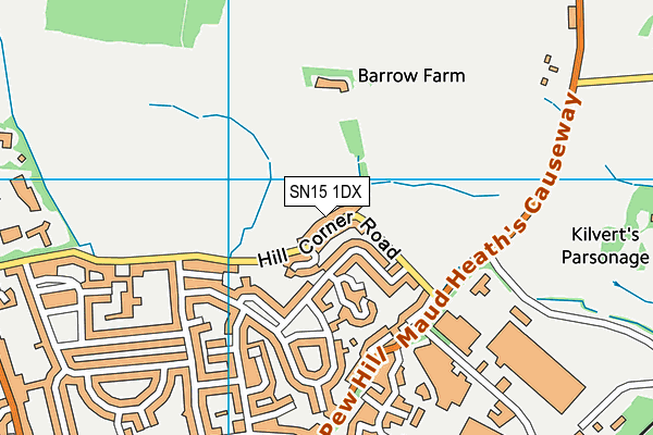 SN15 1DX map - OS VectorMap District (Ordnance Survey) SN15 1DX map - OS VectorMap District (Ordnance Survey)