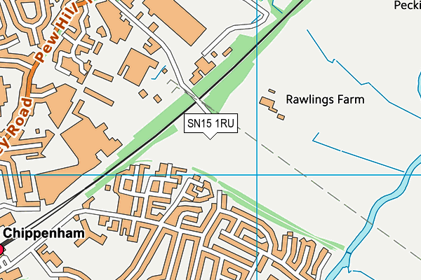 SN15 1RU map - OS VectorMap District (Ordnance Survey)