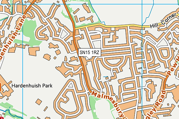 SN15 1RZ map - OS VectorMap District (Ordnance Survey)