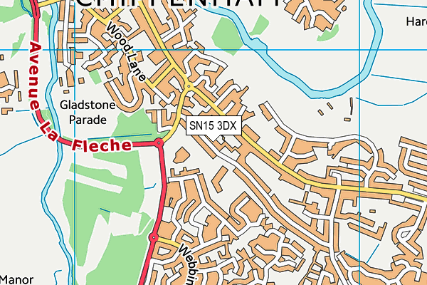 SN15 3DX map - OS VectorMap District (Ordnance Survey) SN15 3DX map - OS VectorMap District (Ordnance Survey)
