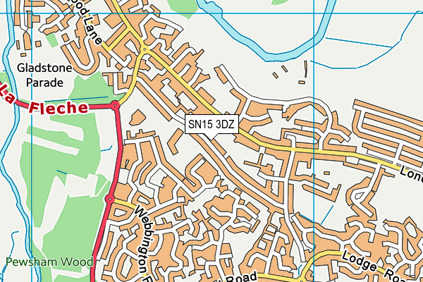 SN15 3DZ map - OS VectorMap District (Ordnance Survey)