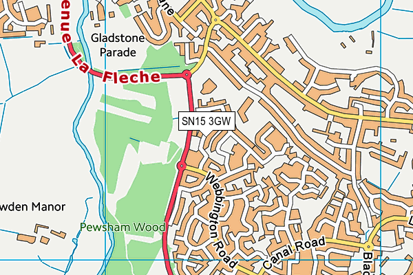 SN15 3GW map - OS VectorMap District (Ordnance Survey) SN15 3GW map - OS VectorMap District (Ordnance Survey)