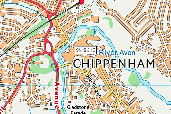 SN15 3HE map - OS VectorMap District (Ordnance Survey)
