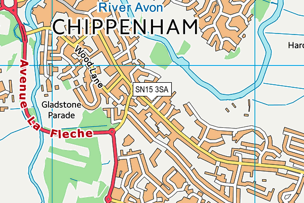 SN15 3SA map - OS VectorMap District (Ordnance Survey)