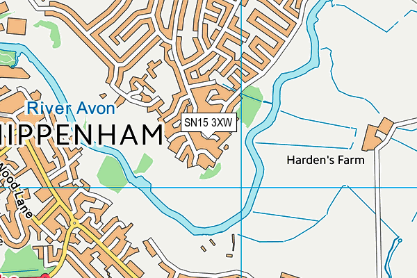 SN15 3XW map - OS VectorMap District (Ordnance Survey) SN15 3XW map - OS VectorMap District (Ordnance Survey)
