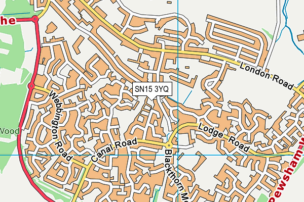 SN15 3YQ map - OS VectorMap District (Ordnance Survey) SN15 3YQ map - OS VectorMap District (Ordnance Survey)
