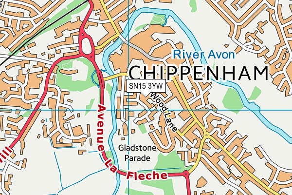 SN15 3YW map - OS VectorMap District (Ordnance Survey)