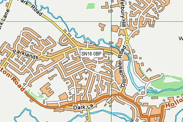 SN16 0BP map - OS VectorMap District (Ordnance Survey)