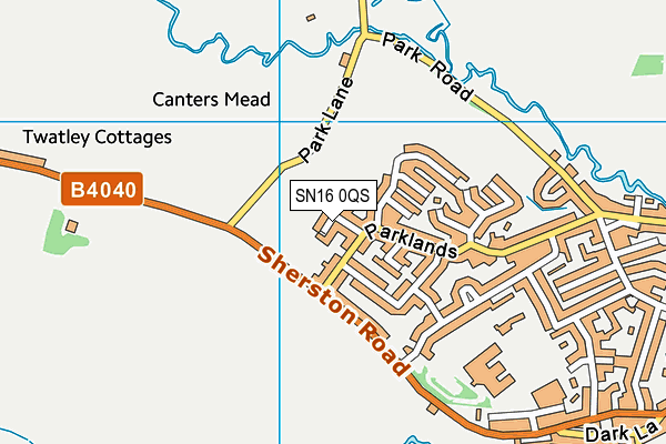 SN16 0QS map - OS VectorMap District (Ordnance Survey) SN16 0QS map - OS VectorMap District (Ordnance Survey)