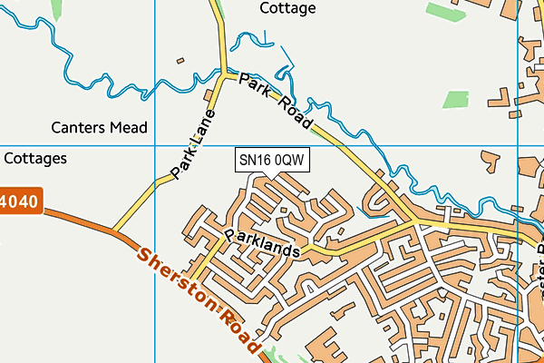 SN16 0QW map - OS VectorMap District (Ordnance Survey) SN16 0QW map - OS VectorMap District (Ordnance Survey)