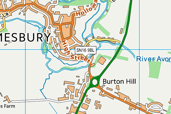 SN16 9BL map - OS VectorMap District (Ordnance Survey) SN16 9BL map - OS VectorMap District (Ordnance Survey)