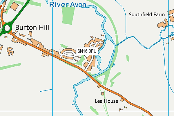 SN16 9FU map - OS VectorMap District (Ordnance Survey) SN16 9FU map - OS VectorMap District (Ordnance Survey)